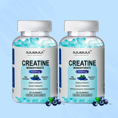 ROLI&ROLA 5Grams Per Serving High Strength Creatine Monohydrate Gummies.60 Gummies.Flavor Blueberry