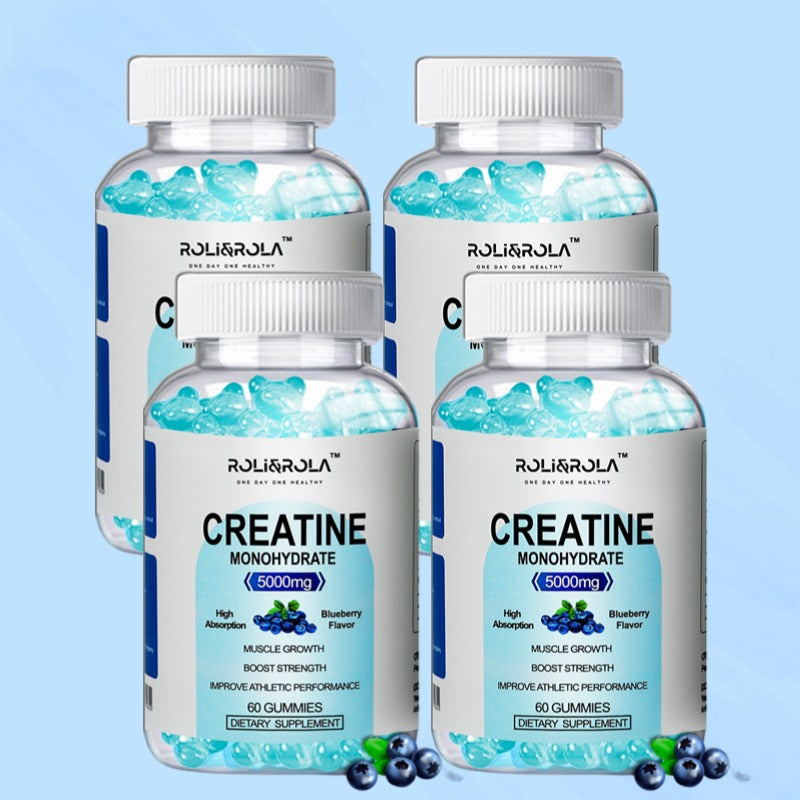 ROLI&ROLA 5Grams Per Serving High Strength Creatine Monohydrate Gummies.60 Gummies.Flavor Blueberry