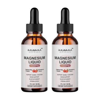 ROLI&ROLA Magnesium Glycinate Liquid Drop with Citrate.1FL OZ/30ml.Flavor Strawberry